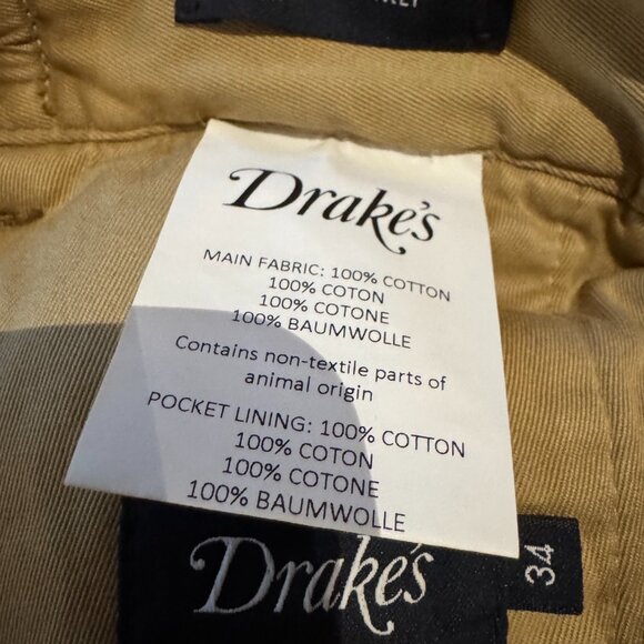 Drake's Russet Cotton Corduroy Games Trousers - Picture 3 of 3